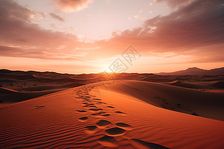 沙漠之美沙漠脚印高清图片