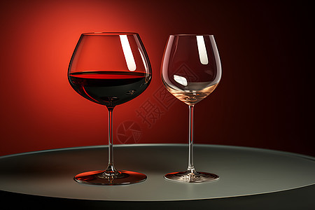 桌上的红酒杯图片