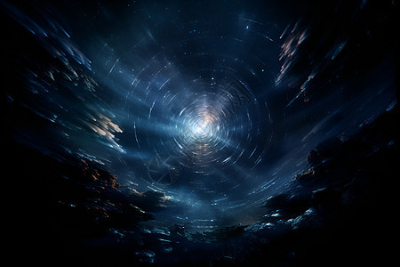 璀璨星空的螺旋中心图片