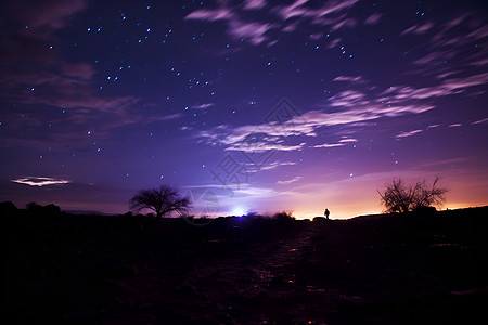 星空下的寂静背景图片