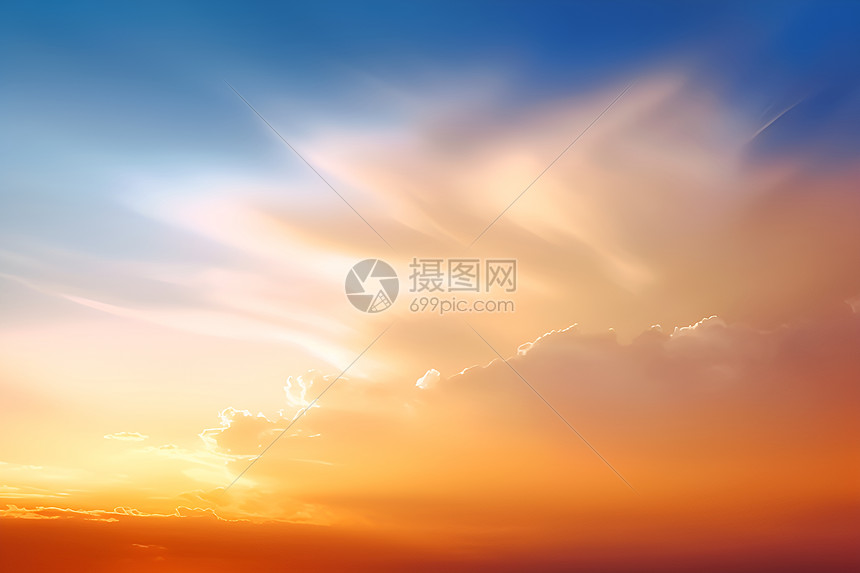 瑰丽夕阳的美丽景观图片