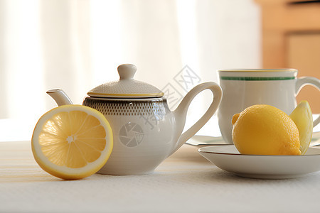 晨间新鲜一个柠檬茶图片