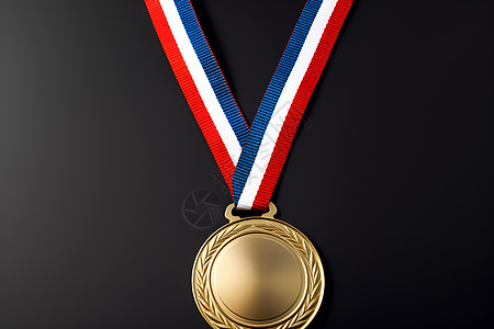 丝带的金色奖牌背景图片