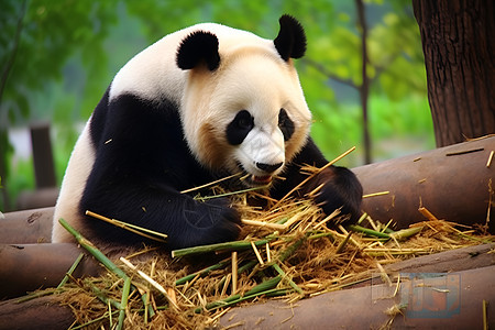 动物园中可爱的熊猫图片