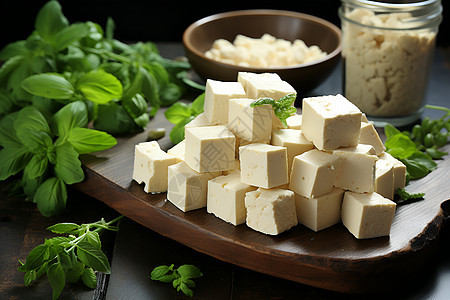 素食美食豆腐背景图片