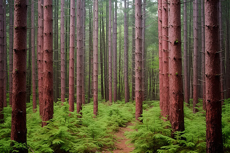 静谧的森林之路背景图片