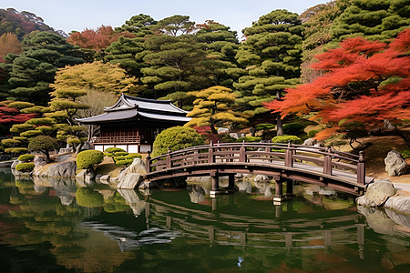 秋日的中式庭园图片