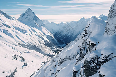 雪山山谷万里图片