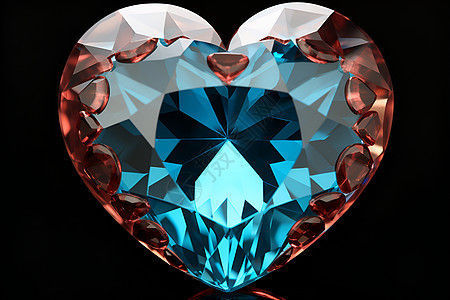 蓝色心形钻石图片