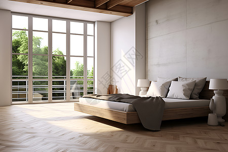 新中式卧室宽敞温馨的卧室背景