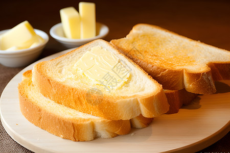 健康可口的黄油和面包图片