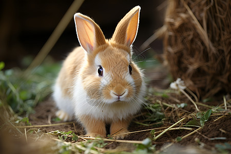 户外可爱的兔子动物图片