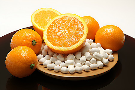 柑橘类水果提炼维生素背景图片
