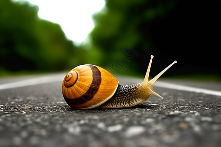 道路建设道路上爬行的蜗牛背景