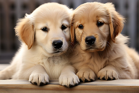 两只可爱的小狗崽图片