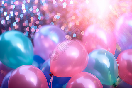 粉色漂浮气球充气的球体气球背景