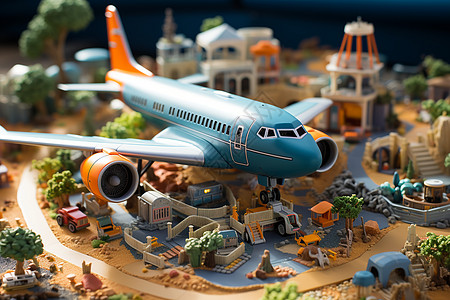 城市的模型飞机图片