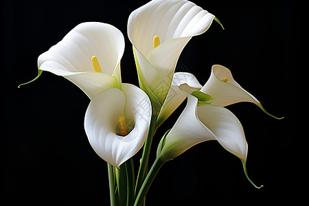 花瓶中的三朵白花图片