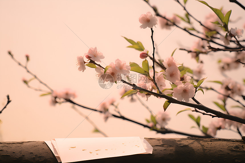 枝上桃花图片