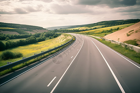 野外道路田野旁的公路背景