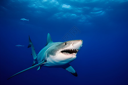 深海带鱼海底危险大白鲨背景