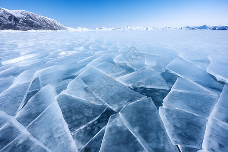 冰天雪地湖水冻结背景图片