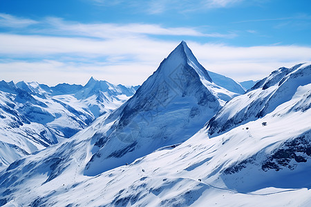 雪山山顶冰川上的雪山背景