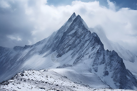 云端睡眠雪峰下的云端背景