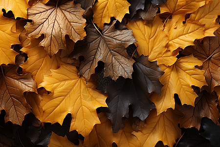 彩色秋叶地毯斑驳秋叶背景