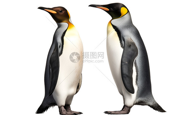 萌宠的两只企鹅图片