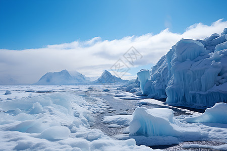 冰雪王国户外壮观的冰雪背景