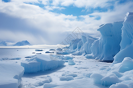 雪地温泉户外的自然冰雪背景