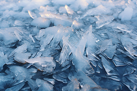 冬季湖面上的冰碴子图片