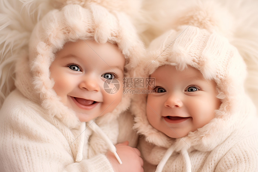 双胞胎微笑图片