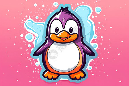 可爱的紫色企鹅图片