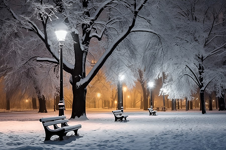 冬日城市公园高清图片