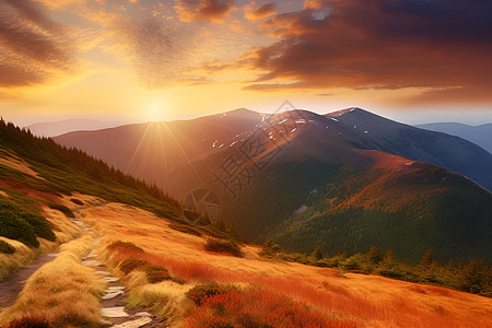 山顶呐喊山顶上的美丽的风景背景