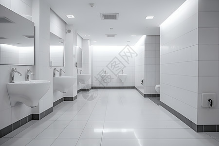 商场的公共洗手间高清图片