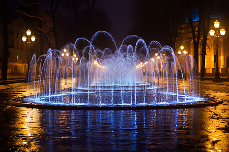 城市的喷泉图片