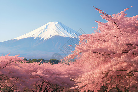 富士山下的花海图片