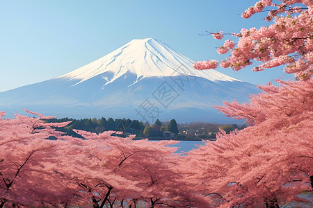 美丽的富士山雪景图片