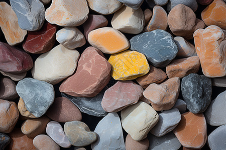 一堆五颜六色的石头图片