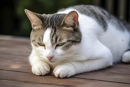 户外懒洋洋的猫咪图片