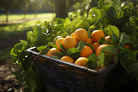 新鲜采摘的橘子图片