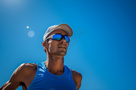 运动员戴着太阳镜背景图片