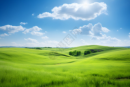 绿色大草原天空大草原高清图片
