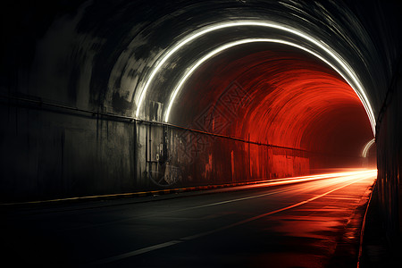 黑夜隧道灯光背景图片