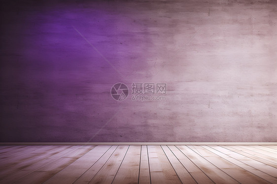 紫墙与木地板图片