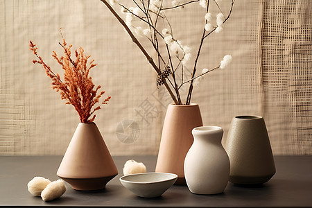 手工制作的陶瓷花瓶背景图片