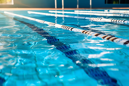 蓝色运动背景游泳池里清澈的水背景